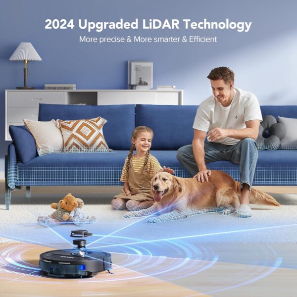 Lubluelu Robot Vacuum and Mop 5500Pa, L20 Robot Vacuum Cleaner, LiDAR Navigation, Smart Mapping, 30 No-go Zones,WiFi/App/Alexa, 3 in 1 Robotic Vacuum for Pet Hair,Hard Floor,Carpet - Image 4