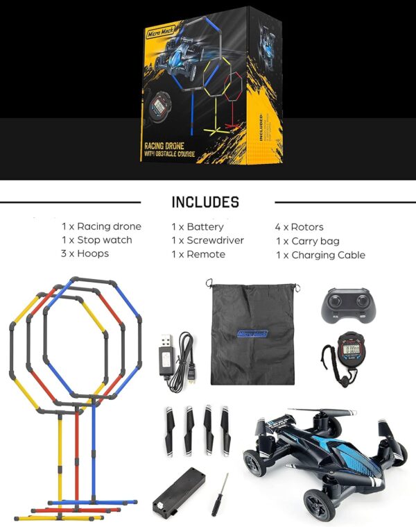 Galvanox Racing RC Drone with Obstacle Course Kit, Includes 3 Hoop Sizes for Competition Game Set - Image 8