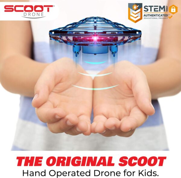 Force1 Scoot Hand Operated Drone for Kids or Adults - Hands Free Motion Sensor Mini Drones for Kids, Easy Indoor Small UFO Toy Flying Ball Drone Toy for Boys and Girls Kids Drones (Blue) - Image 3