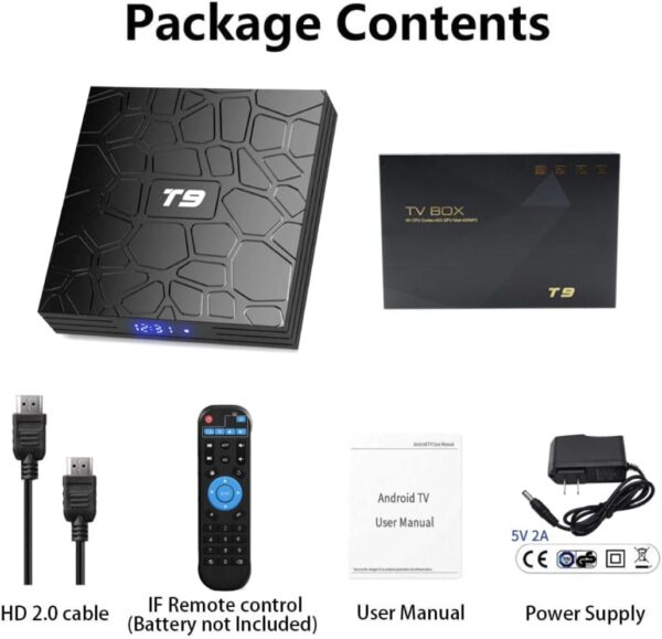 T9 Android 9.0 TV Box 4GB DDR3 RAM 32GB ROM RK3318 BT4.0 Quad-Core Cortex-A53 64 Bits Support Dual WiFi 2.4G/5G 3D Ultra HD 4K Android Box - Image 8