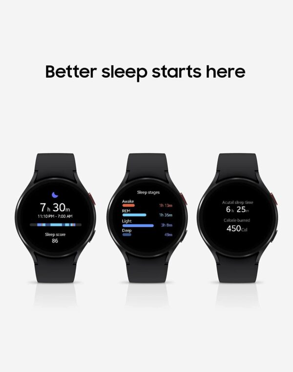 Samsung Galaxy Watch 4 40mm Smartwatch with ECG Monitor Tracker for Health Fitness Running Sleep Cycles GPS Fall Detection LTE US Version, Black (Renewed) - Image 4