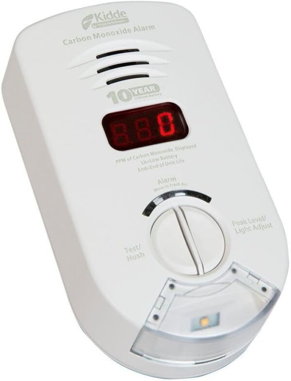 Kidde Carbon Monoxide Detector, AC-Plug-In with Lithium Battery Backup, Digital Display, Night Light & Escape Light - Image 3