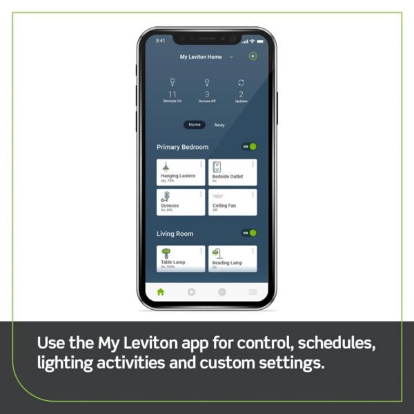 Leviton Wi-Fi Bridge for No-Neutral Decora Smart Dimmers and Switches (DN6HD and DN15S), Works with My Leviton, Alexa, Google Assistant, Apple Home/Siri & Wire-Free 3-Way, MLWSB-1RW, White - Image 5