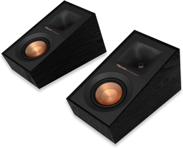 klipsch Reference Next Generation R-40SA Dolby Atmos High-Performance, Horn-Loaded Elevation Surround Speaker Pair for Best-in-Class Immersive Home Theater in Black - Image 2