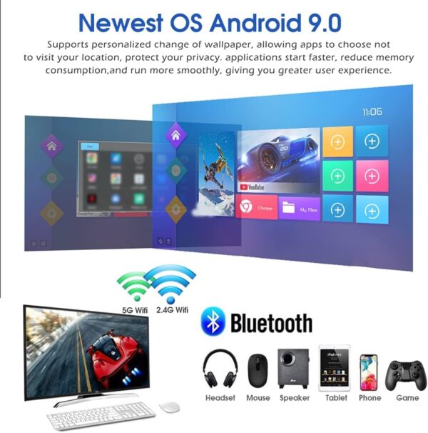 T9 Android 9.0 TV Box 4GB DDR3 RAM 32GB ROM RK3318 BT4.0 Quad-Core Cortex-A53 64 Bits Support Dual WiFi 2.4G/5G 3D Ultra HD 4K Android Box - Image 4