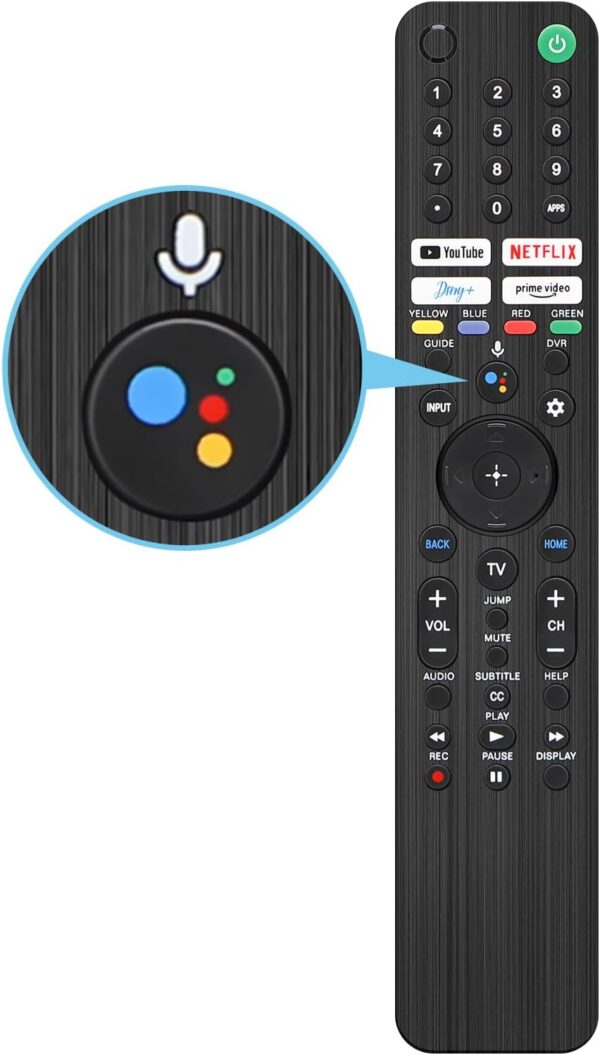 Gvirtue Voice Remote Control RMF-TX520U for Sony TV, Replacement for Sony Bravia OLED LED 4K 8K UHD Smart Google TV (4.0 Version) - Image 2