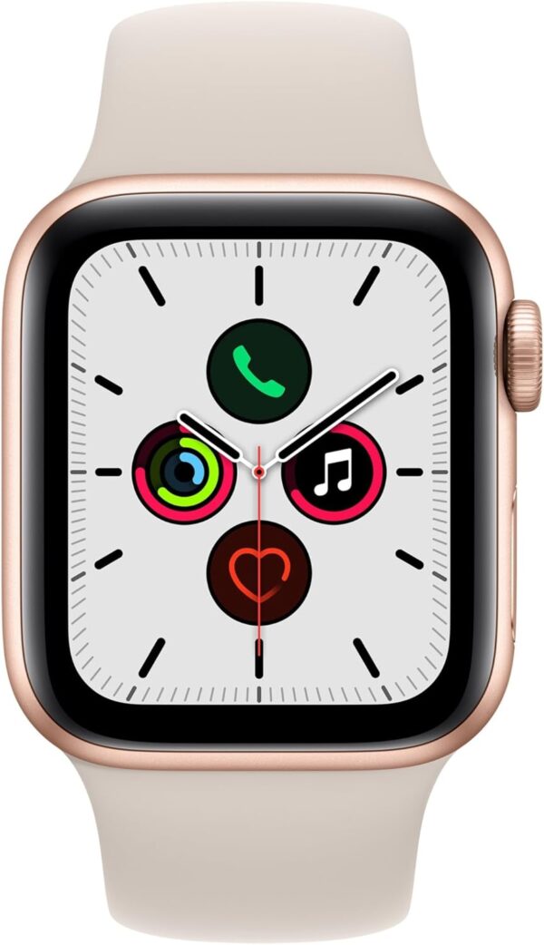 Apple Watch SE (GPS, 40mm) - Gold Aluminium Case with Starlight Sport Band - Regular (Renewed) - Image 3