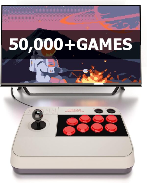 Arcade Stick X3 Super Console, Retro Game Console,50000+Games, All-Around 3D Joysticks, Support Custom Buttons,EmuELEC 4.5/Android 9.0 /CoreE 256G TF Card, Grey - Image 2