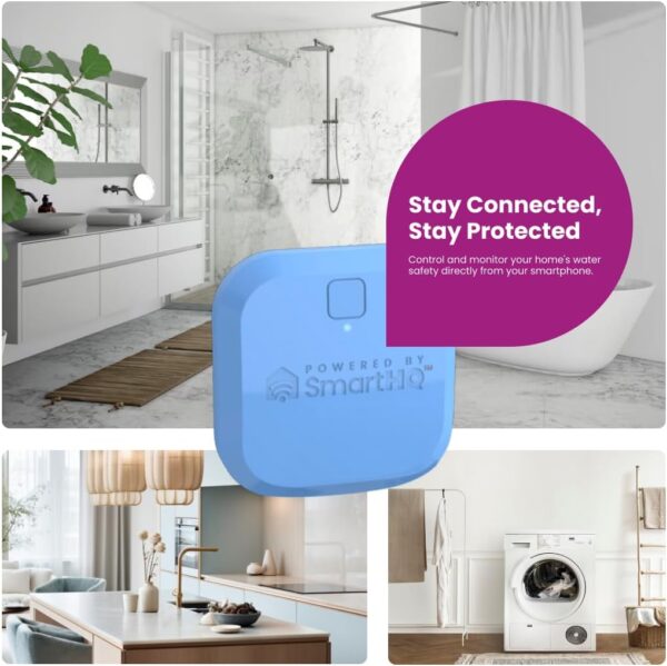 GE Appliances SmartHQ™ WiFi Water Leak Detector, Personal Security Water Leak Alarm with App Alerts, Wireless Leak Detection for Bathroom, Laundry Room, Basement, Garage, 3-Pack (Battery Included) - Image 3