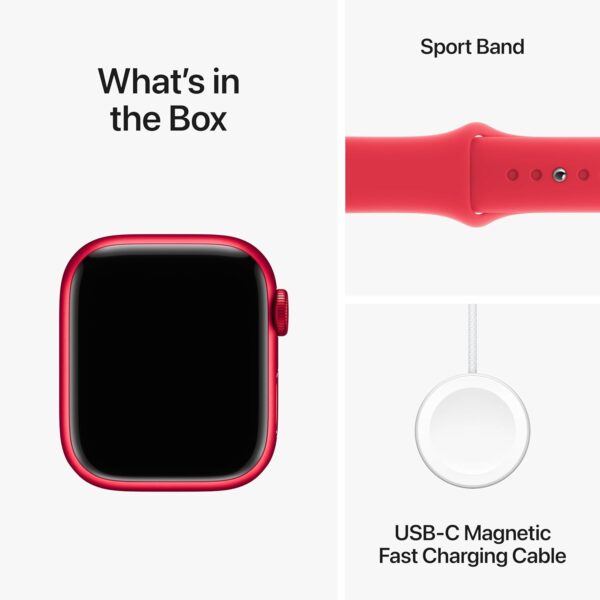 Apple Watch Series 9 [GPS + Cellular 41mm] Smartwatch with (Product) RED Aluminum Case with (Product) RED Sport Band S/M. Fitness Tracker, ECG Apps, Always-On Retina Display - Image 7