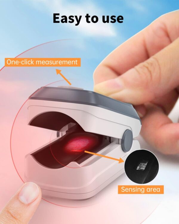 Fingertip Pulse Oximeter Blood Oxygen Saturation Monitor Pulse Ox, Heart Rate and Fast Spo2 Reading Oxygen Meter with OLED Screen Included Lanyard and 2 X AAA Batteries - Image 7