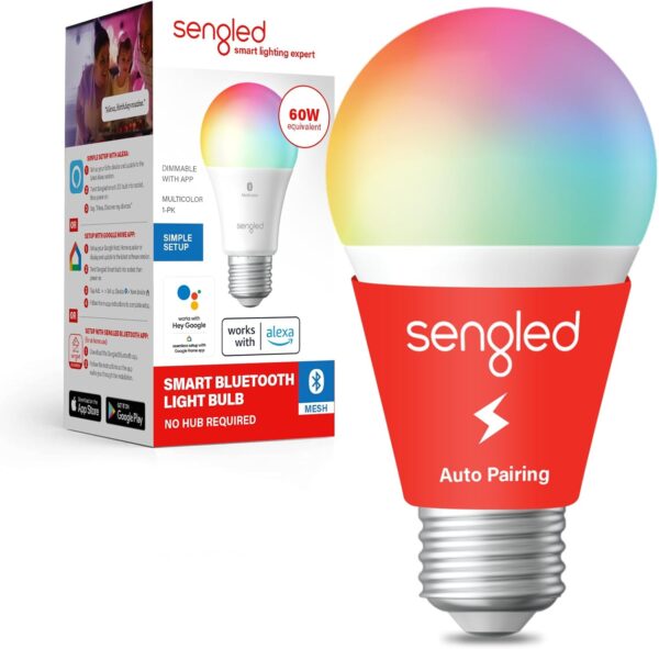 Sengled Smart Light Bulbs, Color Changing Alexa/Bluetooth Mesh, Dimmable LED Bulb A19 E26 Multicolor, High CRI, High Brightness, 8.7W 800LM, 1Pack - Image 2