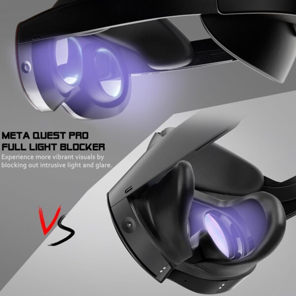 for Quest Pro Full Light Blocker,Silicone Facial Interface Magnetically attaches for VR Quest Pro Accessories - Image 5