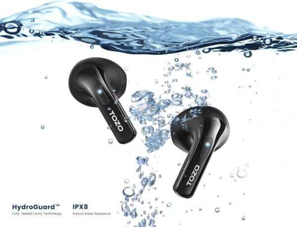 TOZO T21 Wireless Earbuds Bluetooth 5.3 in Ear Headphones Dual Mic Call Noise Cancelling IPX8 Waterproof 44H Playback Stereo Sound with LED Display Wireless Charging Case 32 EQs via APP Black - Image 8