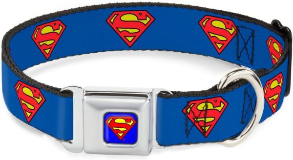 Buckle-Down Dog Collar Seatbelt Buckle Superman Shield Blue 11 to 17 Inches 1.0 Inch Wide (DC-WSM001-M) - Image 2