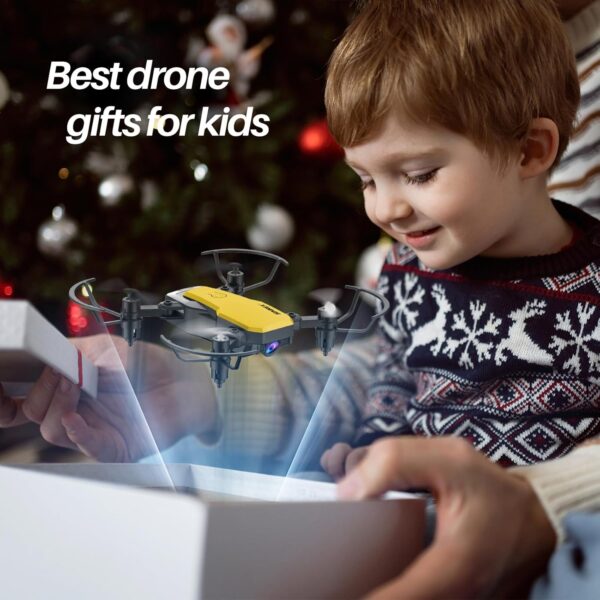 X300C Mini Drone with Camera 720P HD FPV, RC Quadcopter Foldable, Altitude Hold, 3D Flip, Headless Mode, Gravity Control and 2 Batteries, Gifts for Kids, Adults, Beginner, Yellow - Image 8