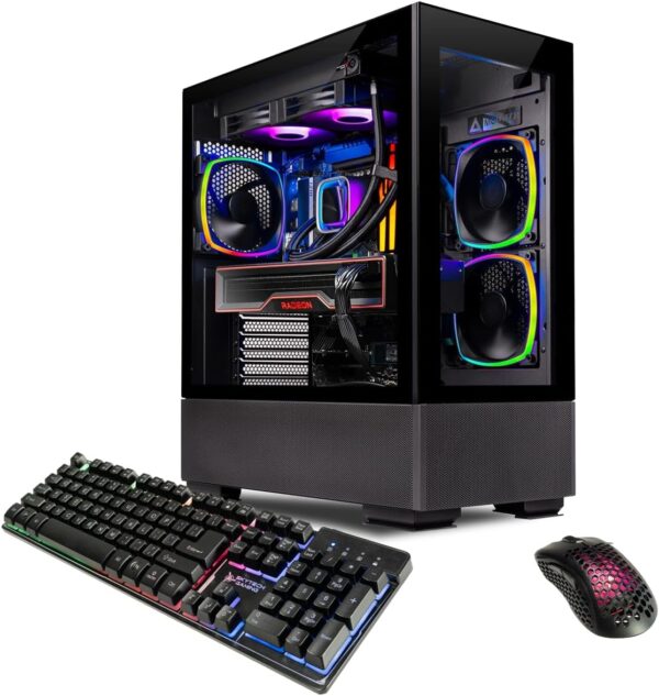 Skytech Gaming Azure Gaming PC, Ryzen 7 7700X 4.5 GHz, RX 7600, 1TB NVME, 32GB DDR5 RAM RGB, 650W Gold PSU Wi-Fi, Win 11 Home, RGB-Keyboard and RGB-Mouse Included - Image 2