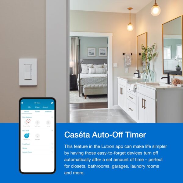 Lutron Caseta Smart Switch Kit w/ Hub, Diva Smart Dimmer Switch, Remote & More, No Neutral Required, Works w/ Alexa, Apple Homekit, Google Home, Single Pole or 3 Way, DVRF-BDG-1DP-A - Image 14