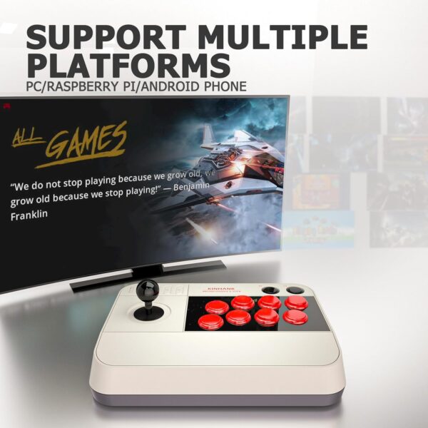 Arcade Stick X3 Super Console, Retro Game Console,50000+Games, All-Around 3D Joysticks, Support Custom Buttons,EmuELEC 4.5/Android 9.0 /CoreE 256G TF Card, Grey - Image 5