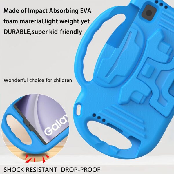 LTROP Shockproof Case for Samsung Galaxy Tab A9 2023 (SM-X110/X115/X117) and Galaxy Tab A7 Lite 2021 (SM-T220/T225/T227) 8.7-Inch with Shoulder Strap Handle Kickstand, Blue - Image 7