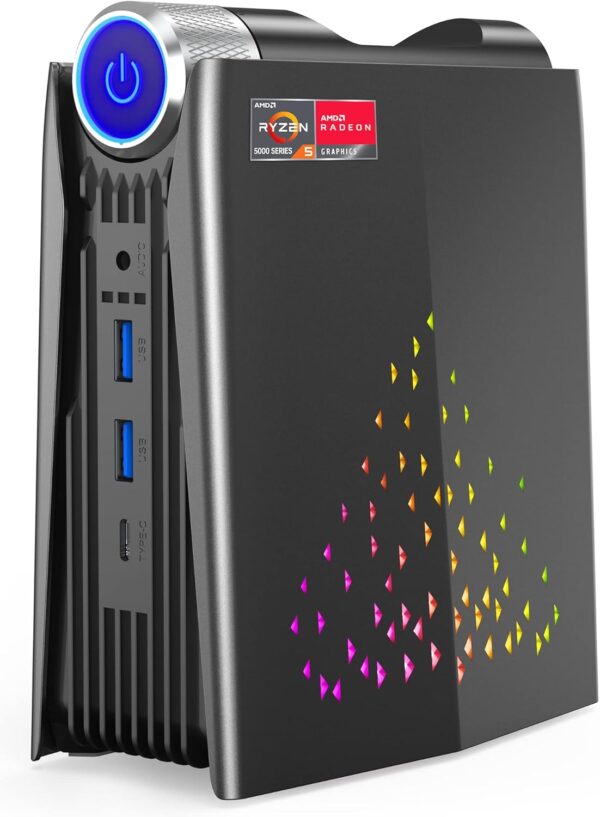 ACEMAGICIAN [Gaming PC Ryzen Mini PC, AMD Ryzen 7 5700U 16GB DDR4 512GB NVME SSD Mini Desktop Computer,11 Pro Mini PC Gaming[WiFi6/BT5.2] [4K UHD/RGB Lights/3 Adjustable Mode] - Image 2