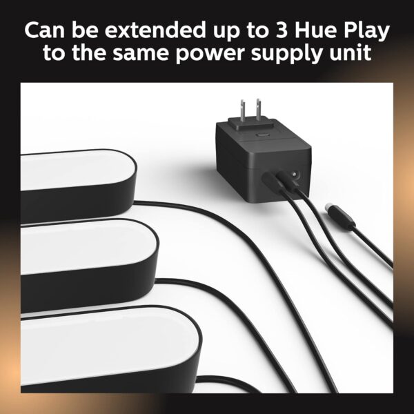 Philips Hue Play Starter Kit Two Black Hue Play Light Bars, Hue Hub, and Power Supply, Compatible with Alexa - Image 8