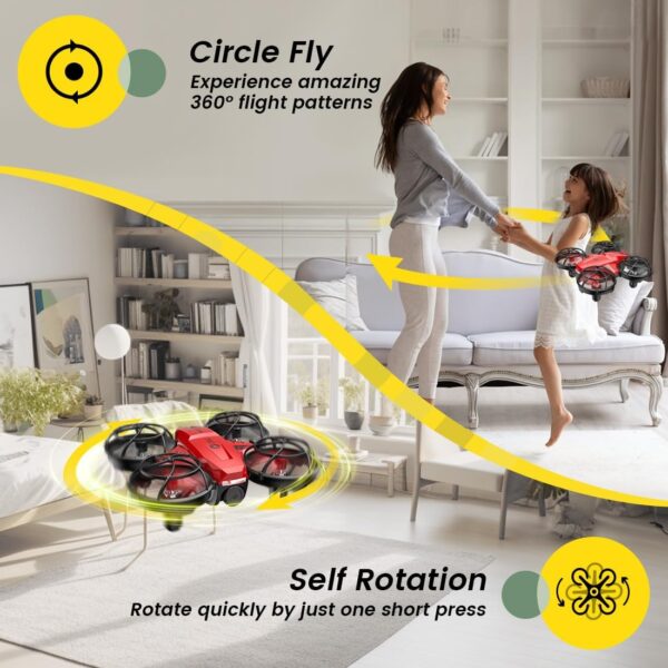 Holy Stone HS420 Mini Drone with HD FPV Camera for Kids Adults Beginners, Pocket RC Quadcopter with 2 Batteries, Toss to Launch, Gesture Selfie, Altitude Hold, Circle Fly, High Speed Rotation - Image 6