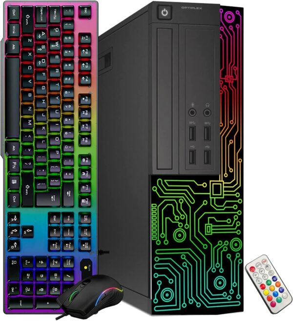 Dell RGB Gaming Desktop Computer PC, Intel Core i5, GeForce GT 1030 2GB GDDR5, 16GB RAM, 512GB SSD, 24 Inch HDMI Monitor, RGB Keyboard Mouse and Headset, WiFi, Windows 10 Pro (Renewed) - Image 3