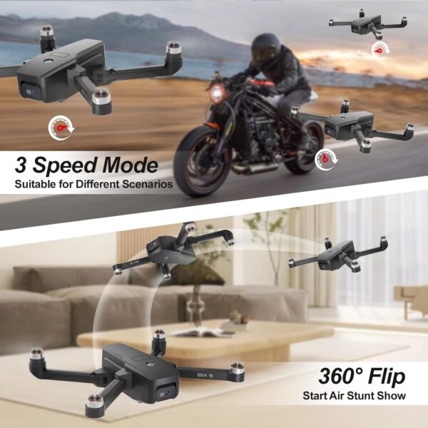 Drones with Camera for Adults 4K 40KM/H Race of Speed Foldable FPV Drone with 2 Cameras RC Quadcopters Brushless Motor Helicopter Level 4+ Wind Resistant 3D Flips APP Control UAV with Carrying Case - Image 8