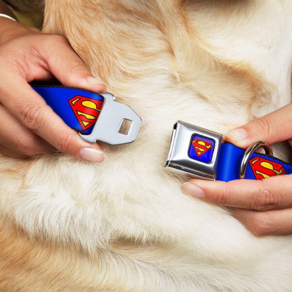 Buckle-Down Dog Collar Seatbelt Buckle Superman Shield Blue 11 to 17 Inches 1.0 Inch Wide (DC-WSM001-M) - Image 3