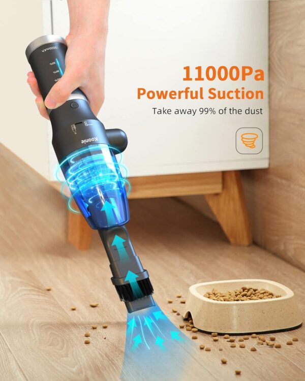 Compressed Air Duster, Koonie 15000mAh Cordless Air Duster & Vacuum 2 in 1 Powerful 77000RPM/11000PA 2 Speeds Electric Air Duster with Detachable Battery, for Computer/Keyboard, Car, Electronics - Image 5