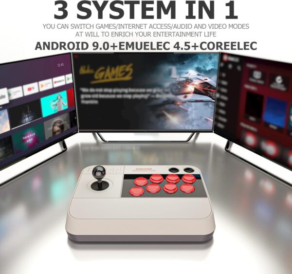 Arcade Stick X3 Super Console, Retro Game Console,50000+Games, All-Around 3D Joysticks, Support Custom Buttons,EmuELEC 4.5/Android 9.0 /CoreE 256G TF Card, Grey - Image 4