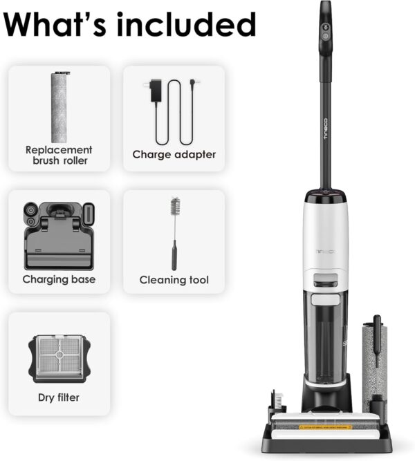 Tineco Floor ONE S7 Steam Cordless Wet Dry Vacuum Steam Mop All-in-One, Floor Washer for Sticky Mess Clean Up on Hard Floors with Digital Display, Self-Cleaning, Edge Cleaning, Safe for Kids & Pets - Image 10