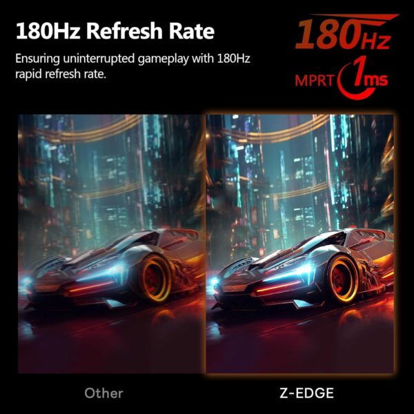 Z-Edge 24-inch Curved Gaming Monitor 180Hz Refresh Rate, 1ms MPRT, FHD 1080 Gaming Monitor, R1650 Curved, UG24 AMD Freesync Premium Display - Image 4