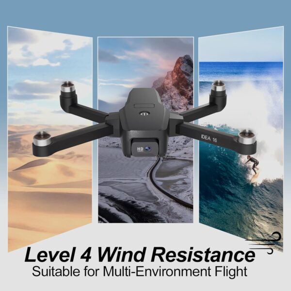 Drones with Camera for Adults 4K 40KM/H Race of Speed Foldable FPV Drone with 2 Cameras RC Quadcopters Brushless Motor Helicopter Level 4+ Wind Resistant 3D Flips APP Control UAV with Carrying Case - Image 3