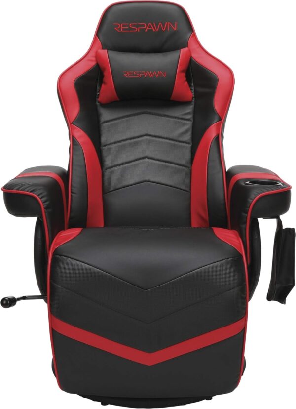 RESPAWN 900 Gaming Recliner - Video Games Console Recliner Chair, Computer Recliner, Adjustable Leg Rest and Recline, Recliner with Cupholder, Reclining Gaming Chair with Footrest - Red - Image 2