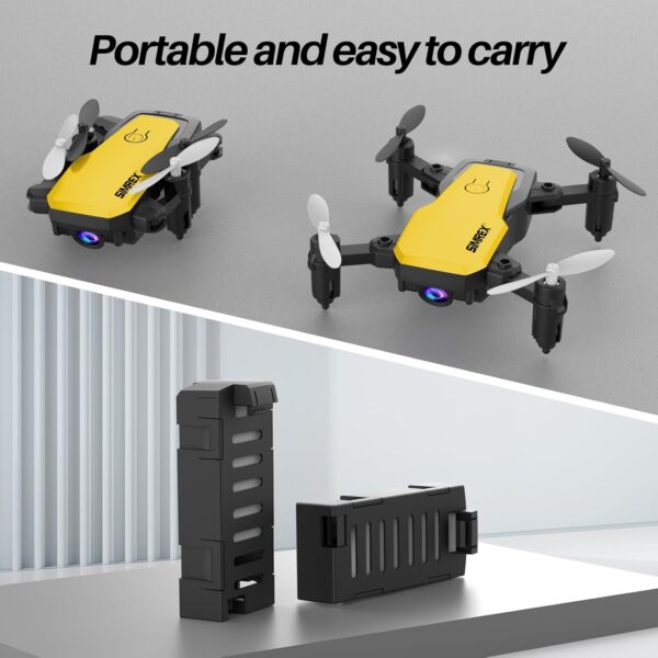 X300C Mini Drone with Camera 720P HD FPV, RC Quadcopter Foldable, Altitude Hold, 3D Flip, Headless Mode, Gravity Control and 2 Batteries, Gifts for Kids, Adults, Beginner, Yellow - Image 7