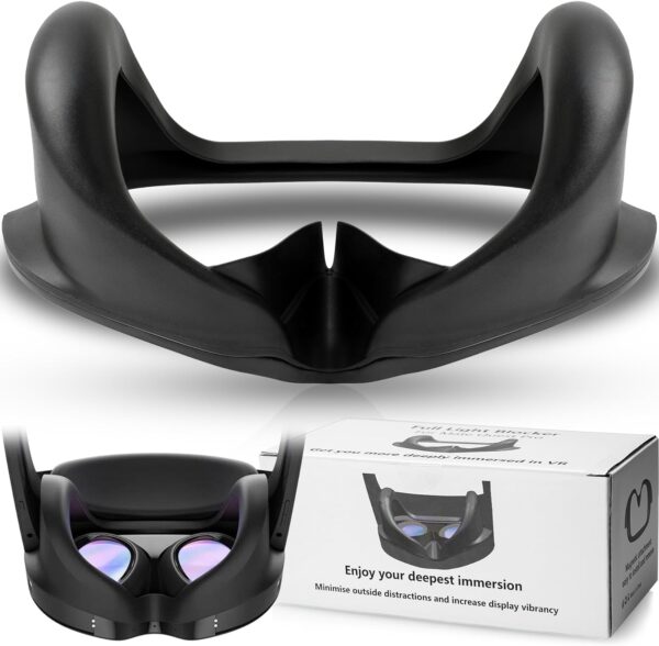 for Quest Pro Full Light Blocker,Silicone Facial Interface Magnetically attaches for VR Quest Pro Accessories - Image 2