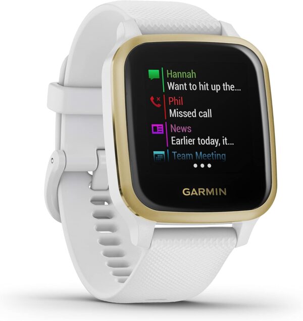 Garmin 010-02427-01 Venu Sq, GPS Smartwatch with Bright Touchscreen Display, Up to 6 Days of Battery Life, Light Gold and White - Image 4