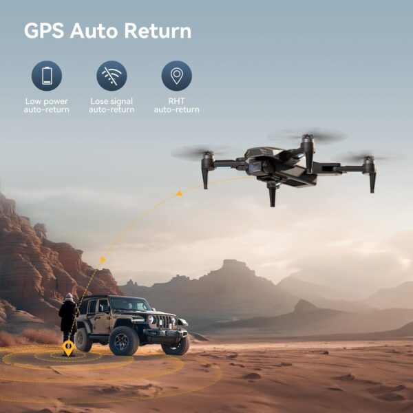 GPS Drone with Camera for Adults 4K with Brushless Motors, Auto Return Home, Long Flight Time and Distance,5G WIFI Transmission, Smart FPV Drone RC Quadcopter for Beginners Kids (Under 250G) - Image 4