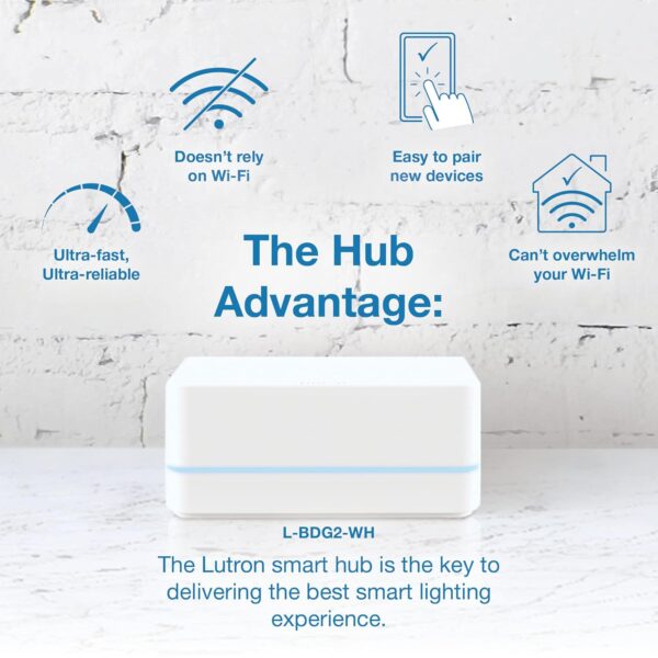 Lutron Caseta Smart Switch Kit w/ Hub, Diva Smart Dimmer Switch, Remote & More, No Neutral Required, Works w/ Alexa, Apple Homekit, Google Home, Single Pole or 3 Way, DVRF-BDG-1DP-A - Image 6