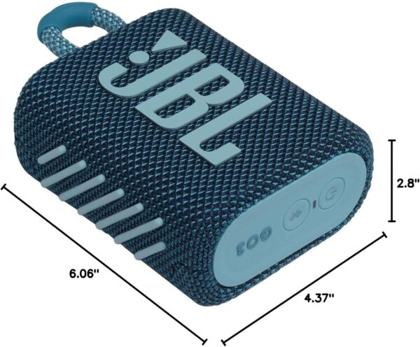 JBL Go 3 - Portable Bluetooth Speaker, Built-in Battery, Waterproof and Dustproof Feature JBLGO3BLUAM, Bonus Keychain LED Included - Blue - Image 11