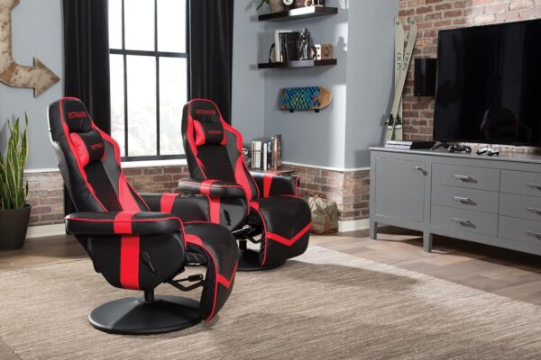 RESPAWN 900 Gaming Recliner - Video Games Console Recliner Chair, Computer Recliner, Adjustable Leg Rest and Recline, Recliner with Cupholder, Reclining Gaming Chair with Footrest - Red - Image 6