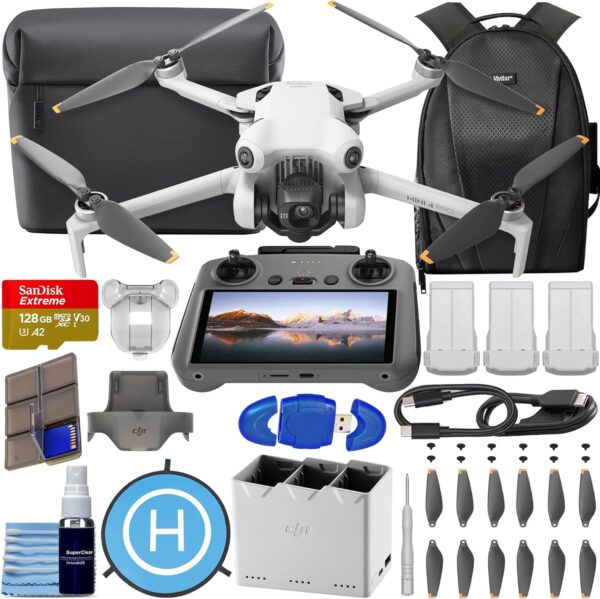 DJI Mini 4 Pro Fly More Combo Plus with DJI RC 2 (Screen Remote), CP.MA.00000740.01 Folding Mini-Drone with 4K HDR Under 249g, 45 Mins Flight Time, Vision Sensing + 128GB Memory, Landing Pad + More - Image 2