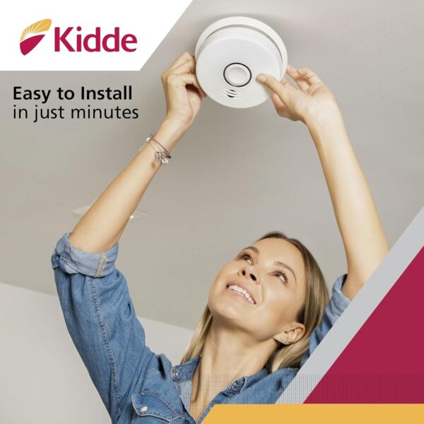 Kidde Wireless Hardwired Smoke Detector, 10-Year Battery Backup, Voice Alerts, Photoelectric Sensor Wire-Free Interconnect Combination Alarm - Image 6