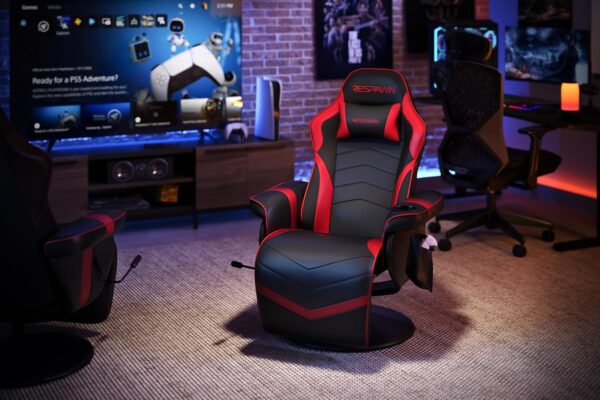 RESPAWN 900 Gaming Recliner - Video Games Console Recliner Chair, Computer Recliner, Adjustable Leg Rest and Recline, Recliner with Cupholder, Reclining Gaming Chair with Footrest - Red - Image 5