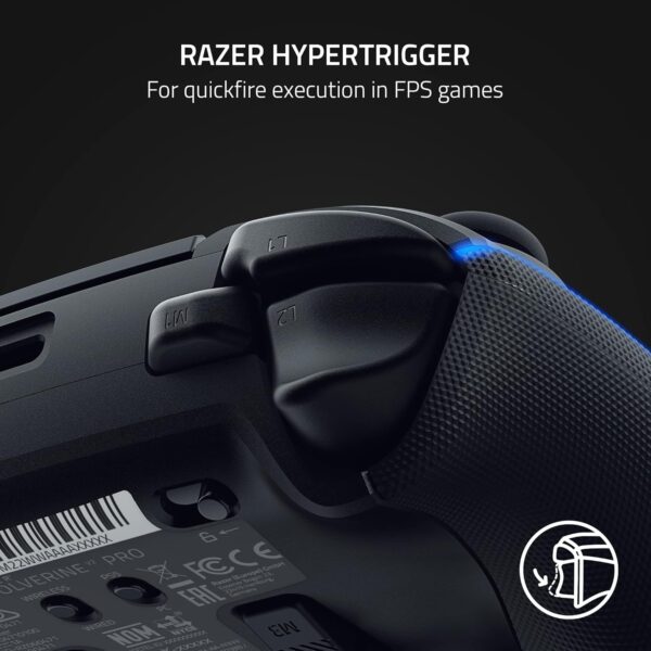 Razer Wolverine V2 Pro Wireless Gaming Controller for PlayStation 5 / PS5, PC: Mecha-Tactile Action Buttons - 8-Way Microswitch D-Pad - HyperTrigger - 6 Remappable Buttons - Chroma RGB   - Black - Image 6