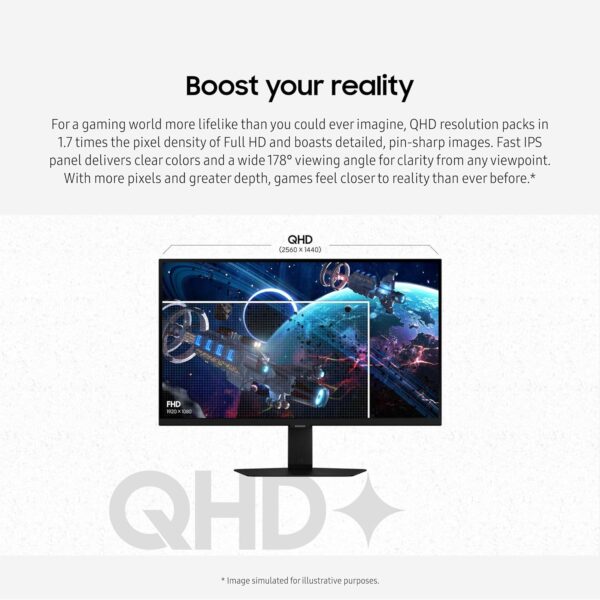 SAMSUNG 32-Inch Odyssey G50D Series QHD Fast IPS Gaming Monitor, 1ms, VESA DisplayHDR 400, 180Hz, AMD FreeSync, Adjustable Stand, Eye Saver Mode, LS32DG502ENXZA, 2024 - Image 4