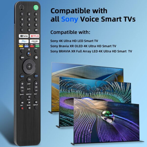 Gvirtue Voice Remote Control RMF-TX520U for Sony TV, Replacement for Sony Bravia OLED LED 4K 8K UHD Smart Google TV (4.0 Version) - Image 3