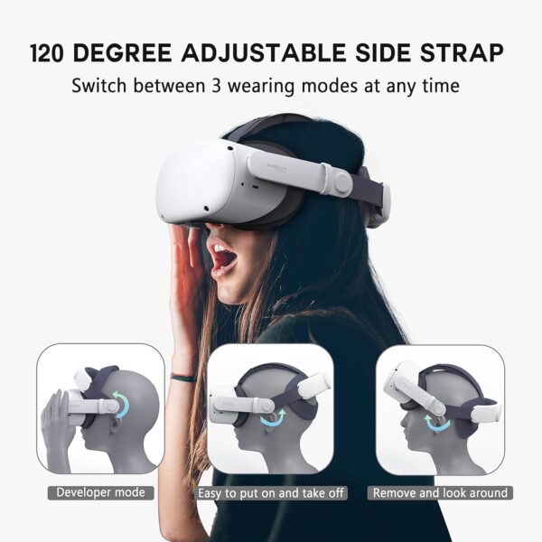 BOBOVR M1 Plus Head Strap Accessories,Compatible with Quest 2,Elite Strap for Enhanced Support and Lightweight Design,Replaceable Honeycomb Anti-Skid Pad - Image 3